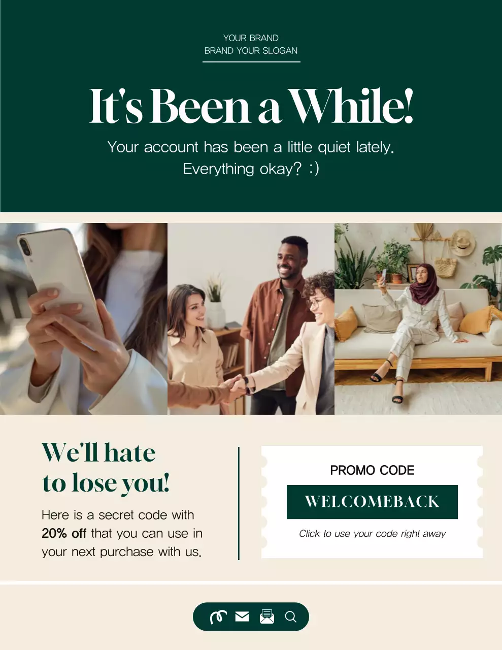 Green and Beige Minimal Professional Reminder Campaign Letter