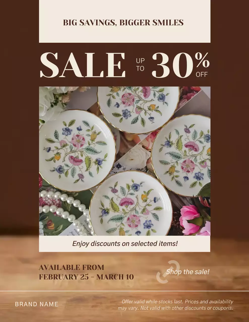 Brown Modern Sales Promotion Poster