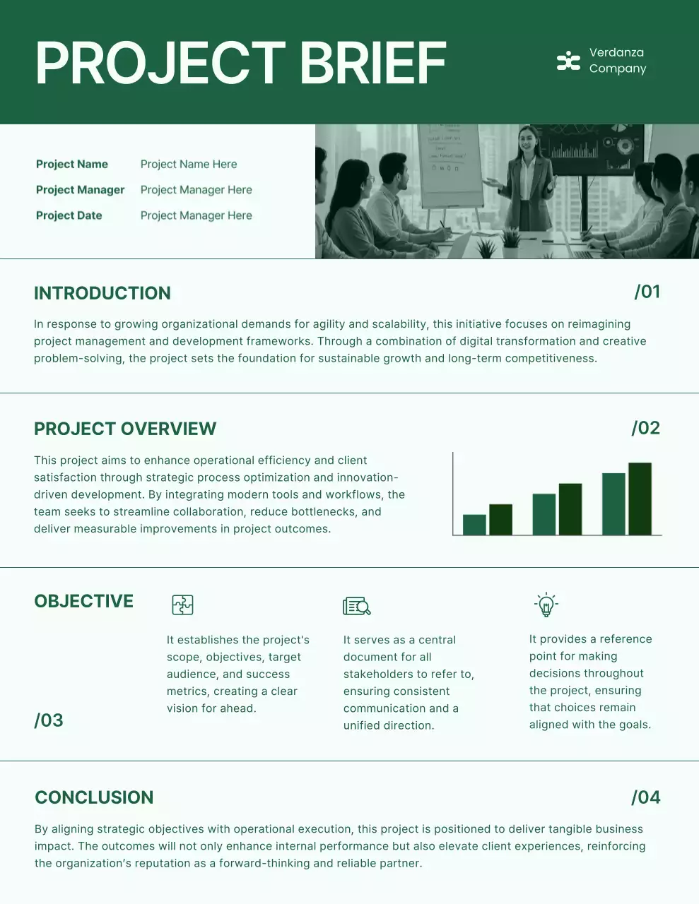 Green and White Minimal Project Brief Letter