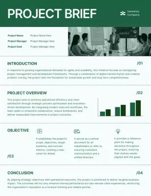 Green and White Minimal Project Brief Letter