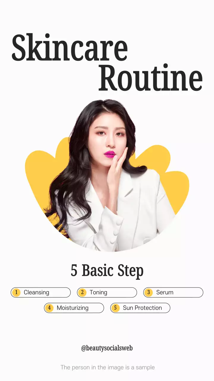 White Minimalist Skincare Routine Guide Social Media Story