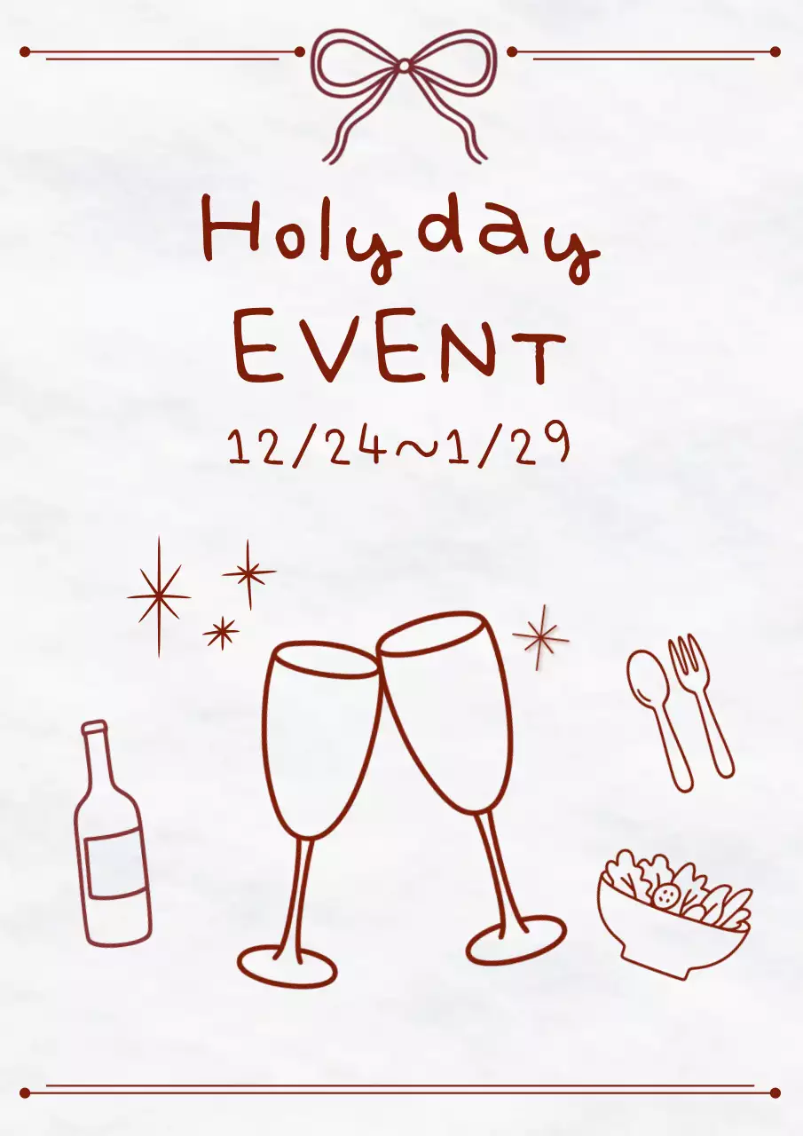 빨강 심플 이벤트 안내