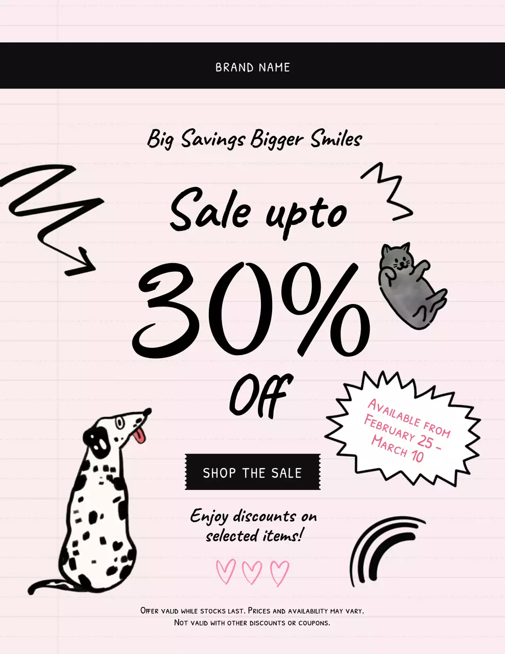 Pink Playful Sale Promotion Poster