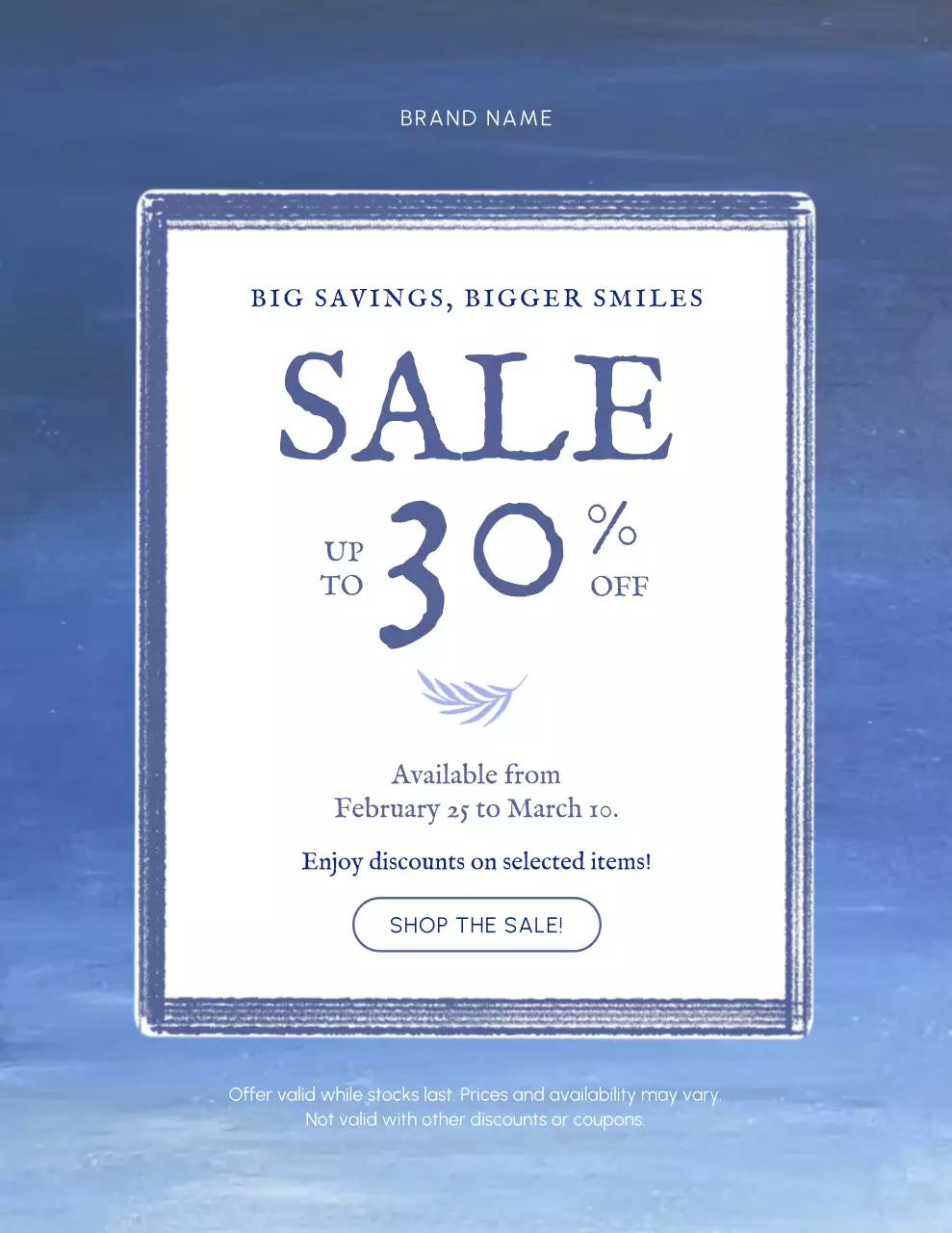 Blue Modern Sale Promotion Poster