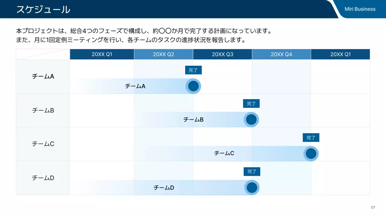 青 シンプル ビジネス プレゼンテーション