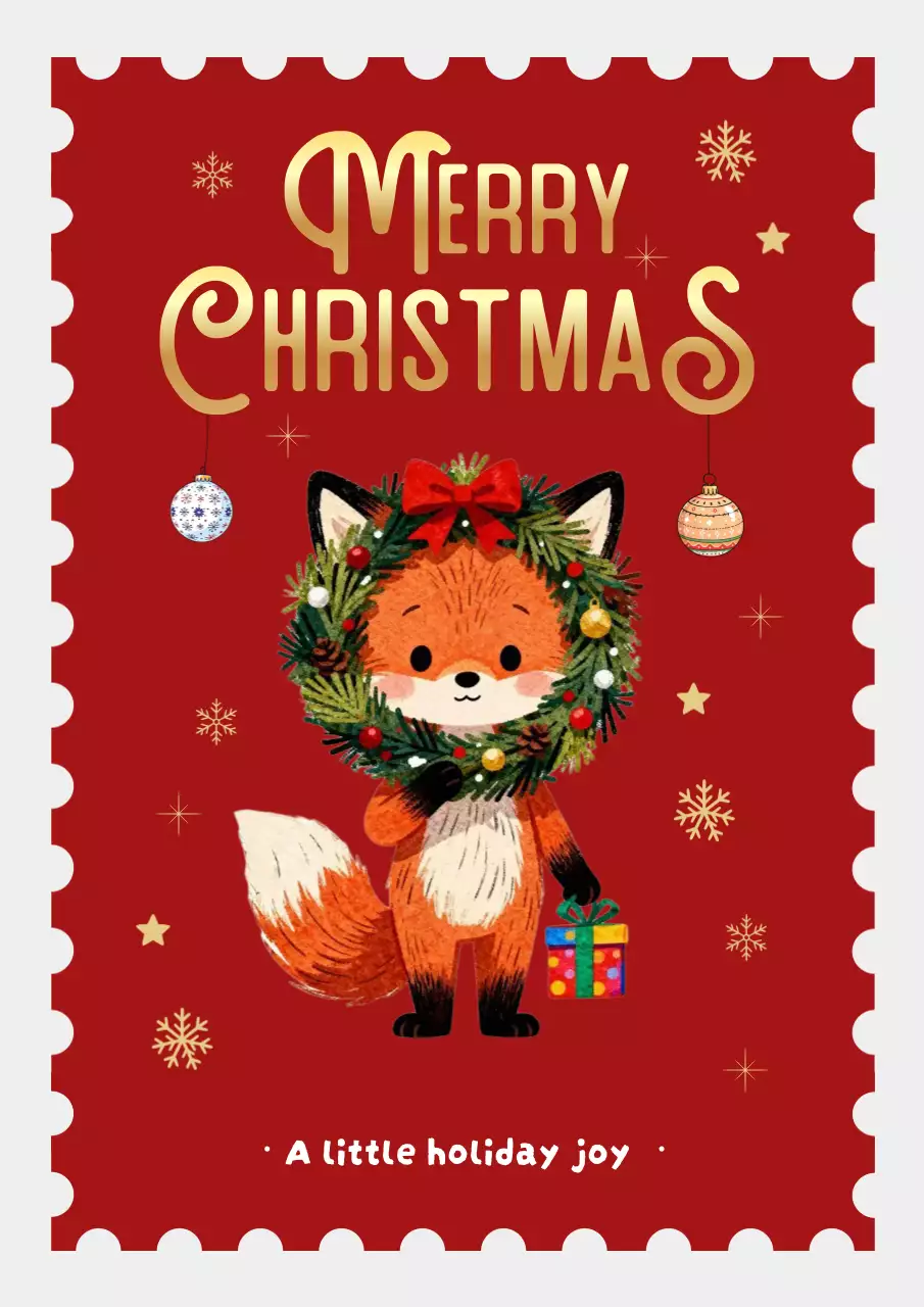 빨강 아기자기한 크리스마스 엽서