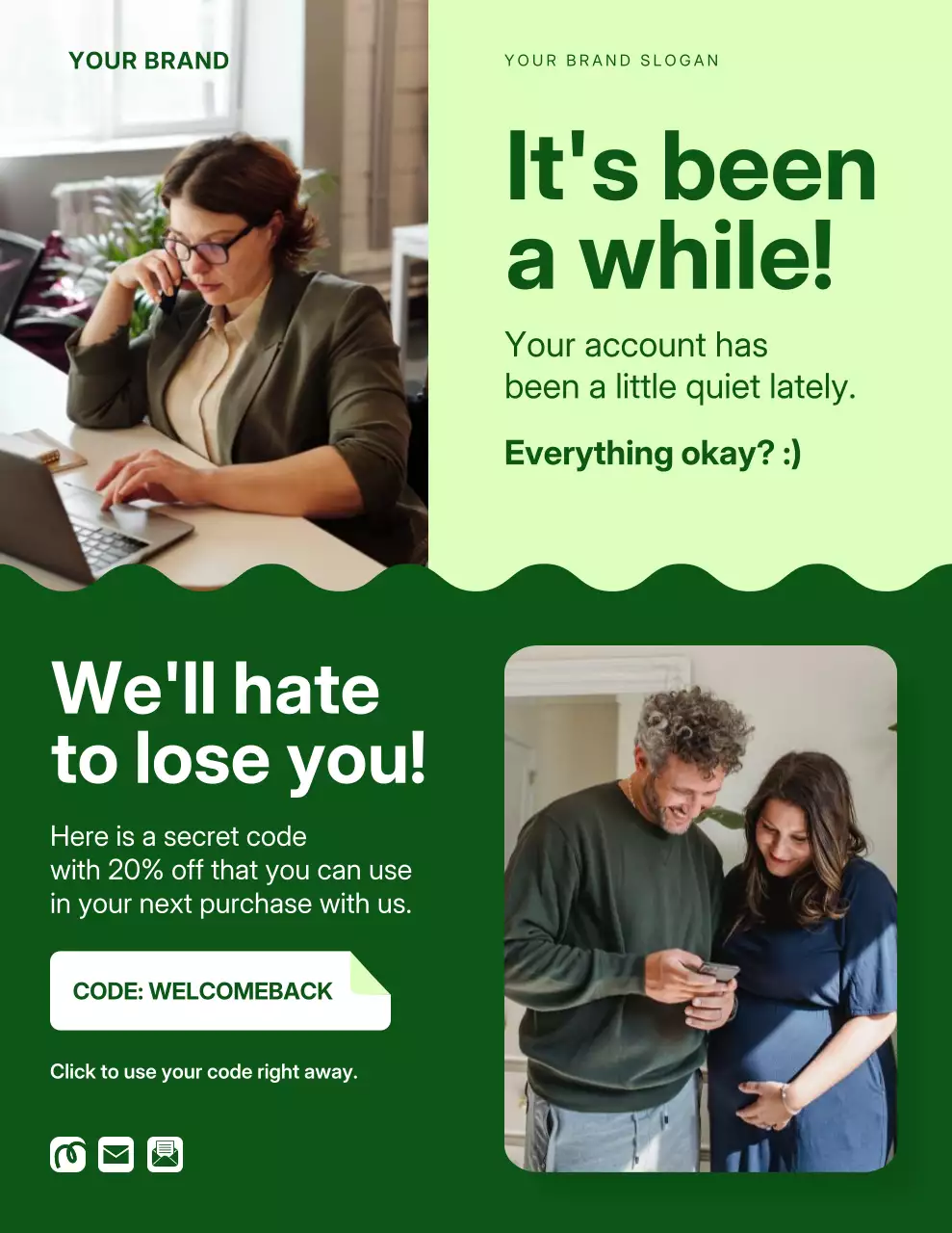 Green Modern Re-engagement Promotion Poster