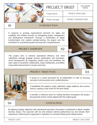 Beige and White Minimalist Grid Project Brief Letter