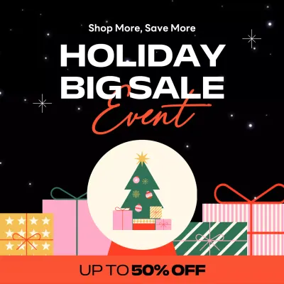 black modern holiday promotion