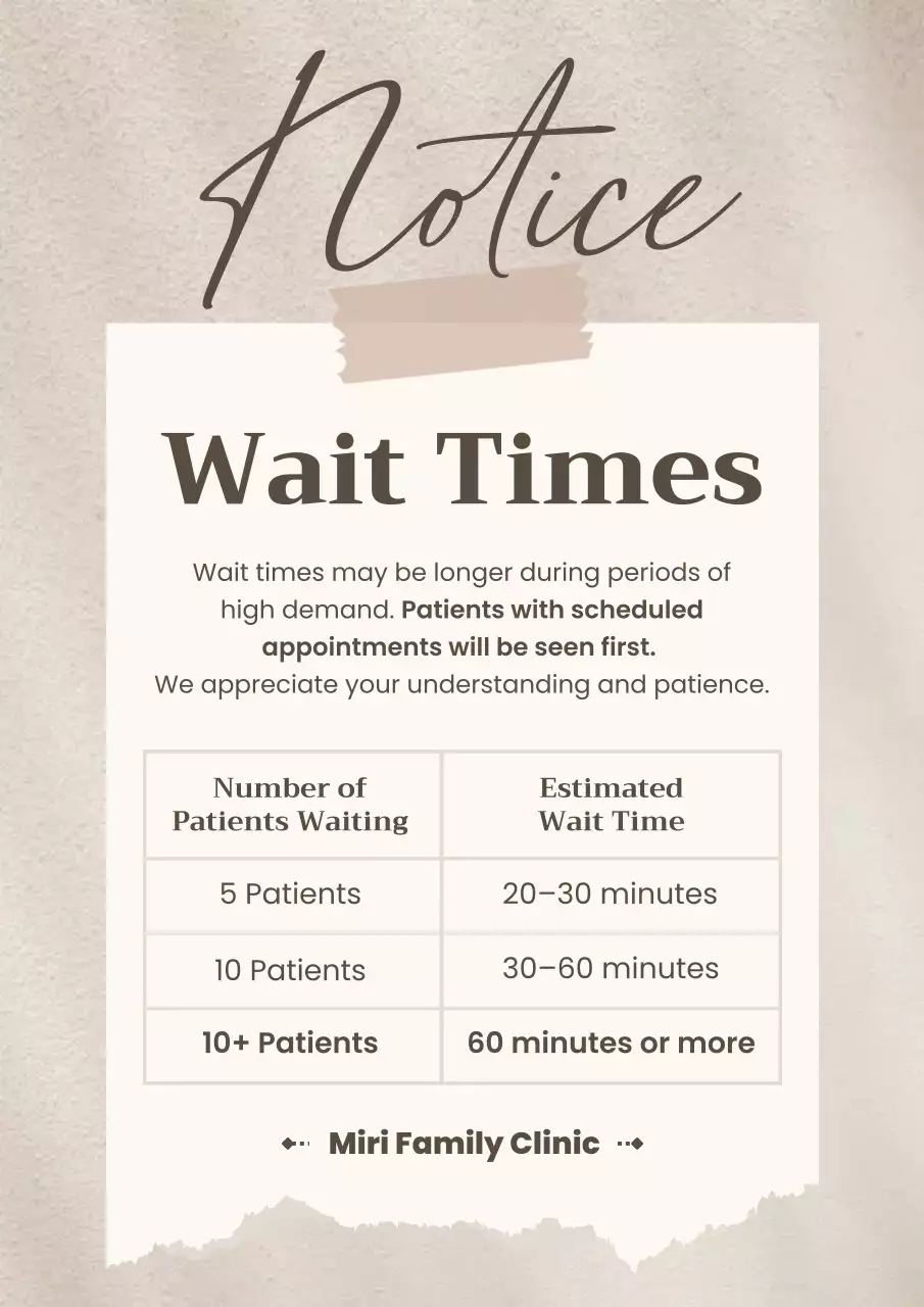 beige simple clinic notice