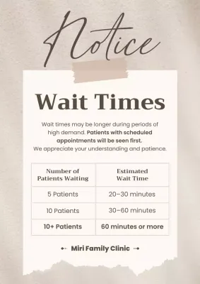 beige simple clinic notice