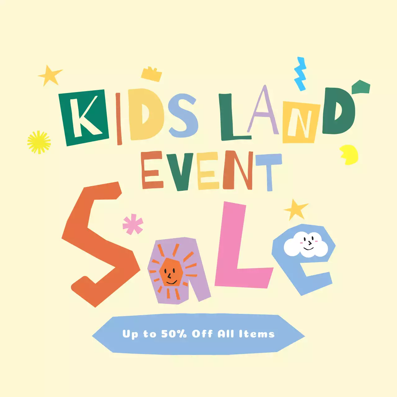 colorful playful kids sale promotion