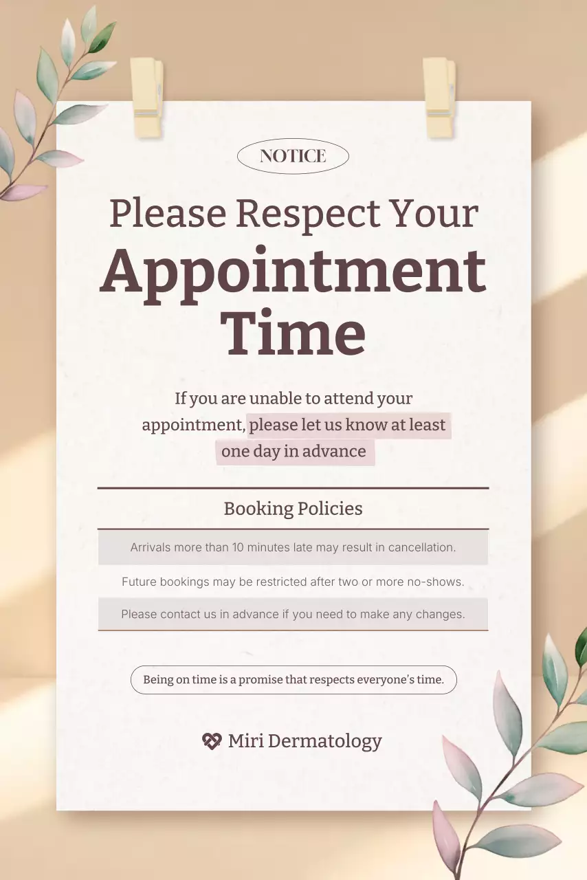 pemberitahuan janji temu elegan berwarna krem