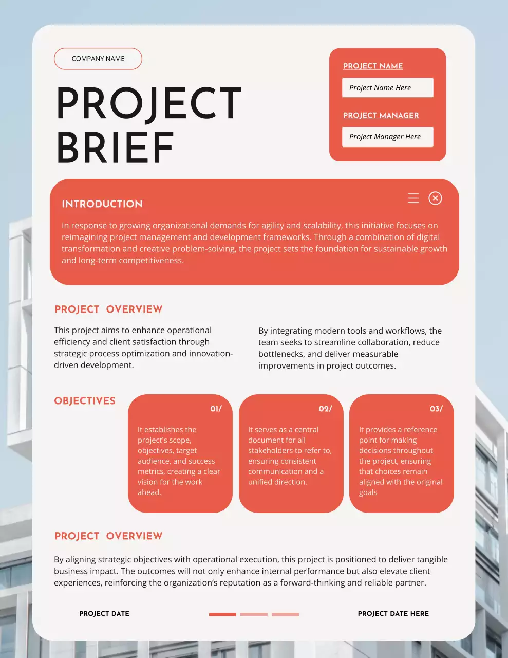 Red and White UI Project Brief Report Letter