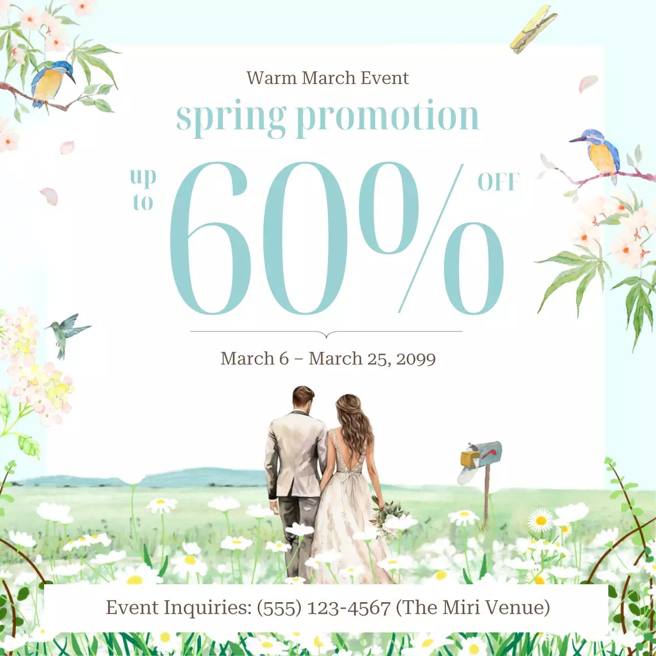 Mint elegant wedding promotion
