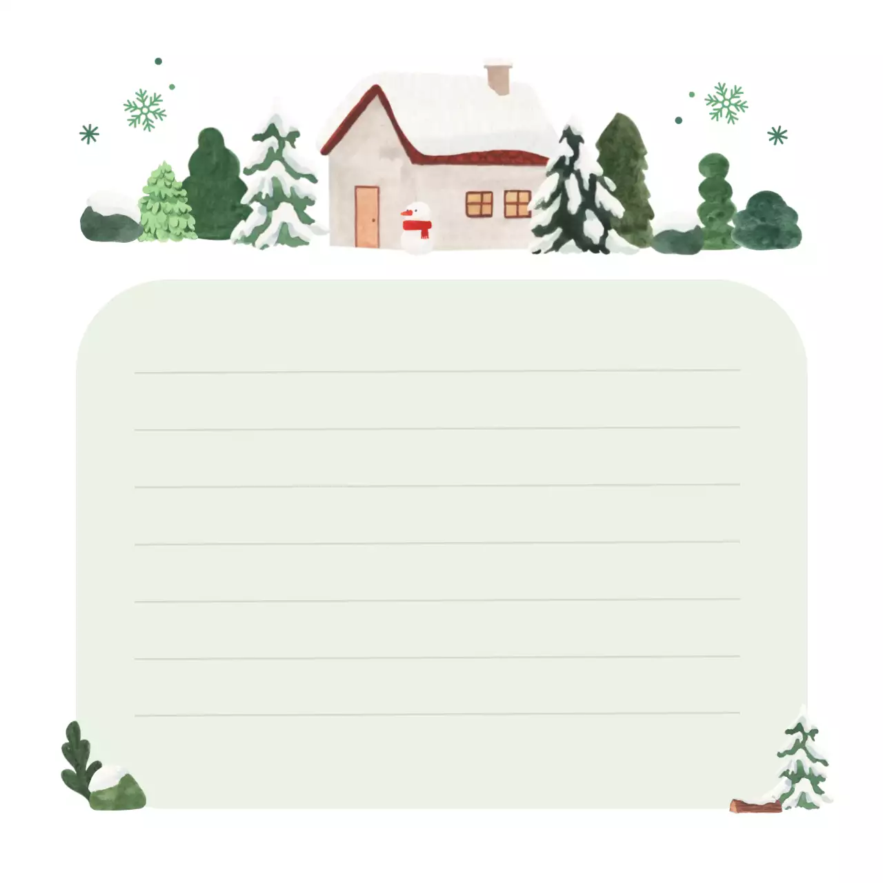 민트 아기자기한 겨울 메모 디자인