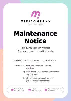 pastel modern maintenance notice