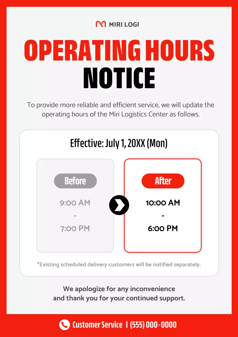 Red modern logistics announcement