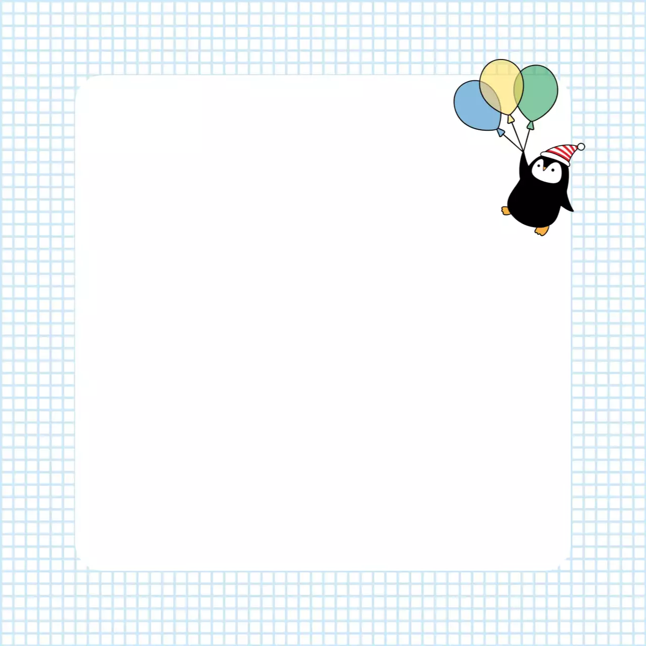 하늘색 아기자기한 펭귄 캐릭터