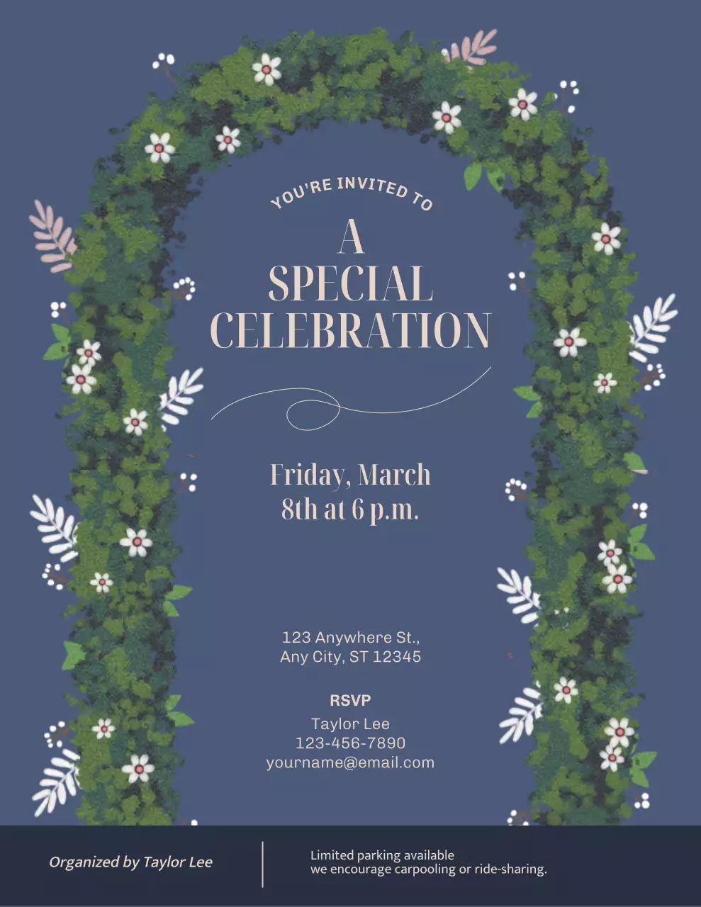 Blue Elegant Celebration Invitation