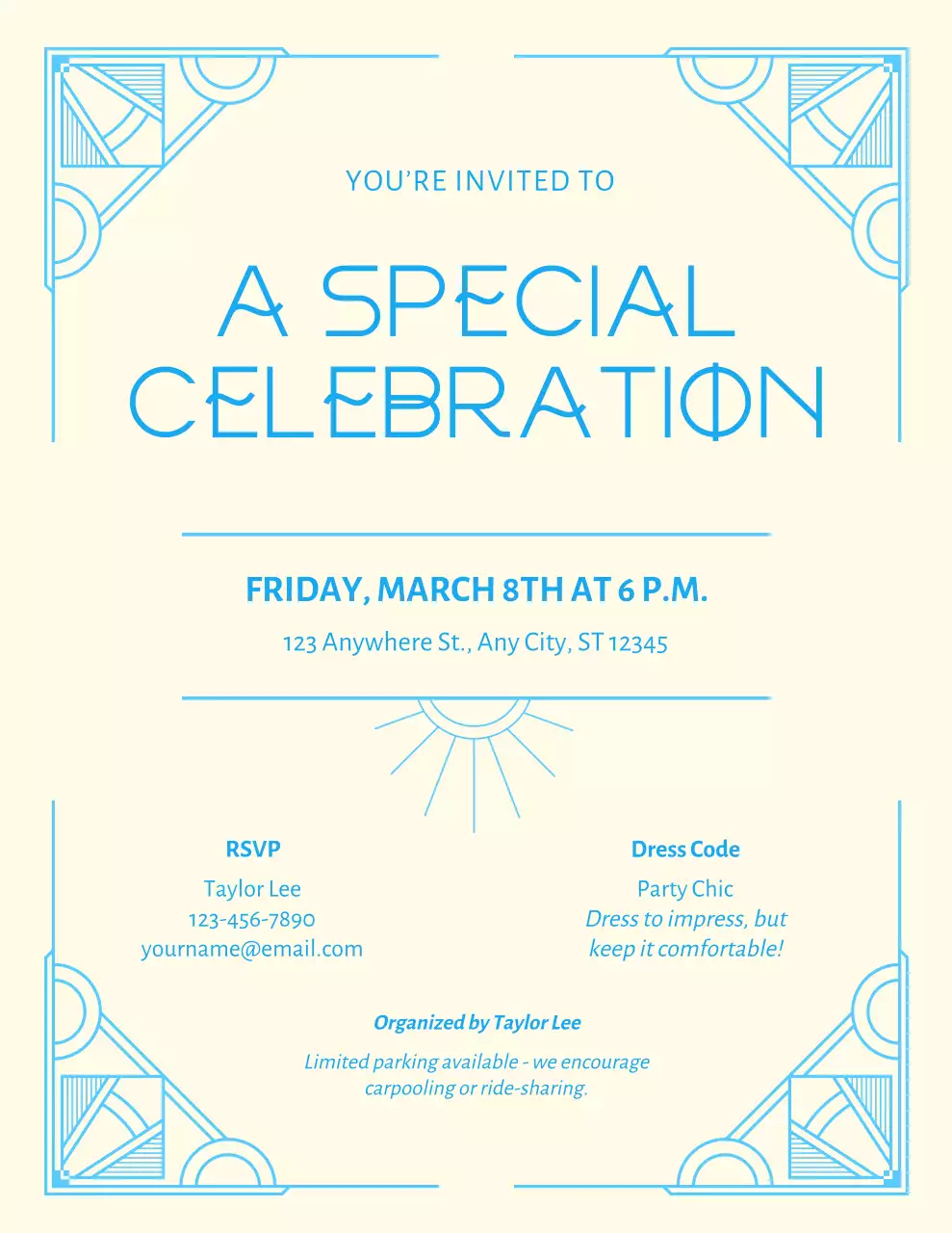 Beige Elegant Celebration Invitation