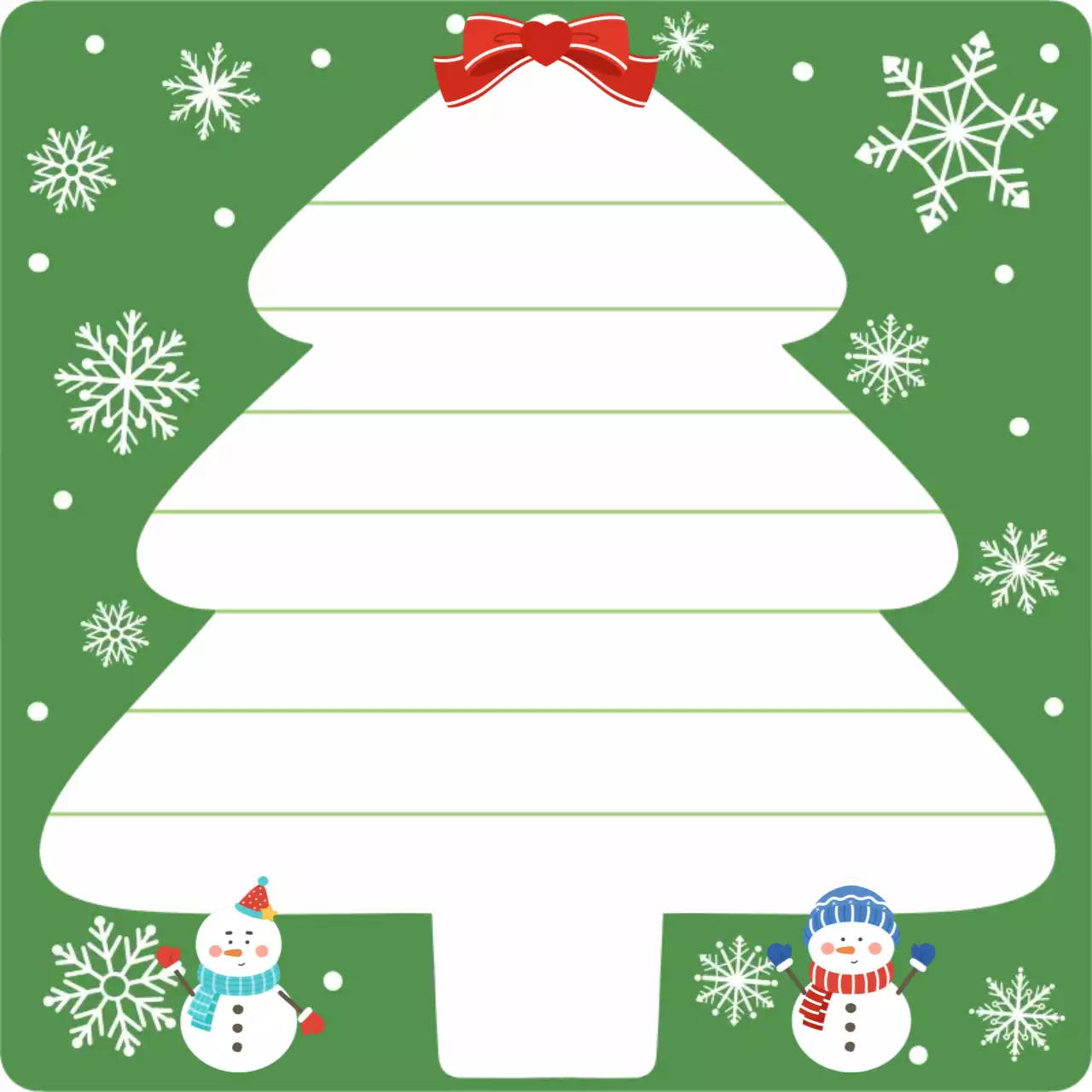 초록 아기자기한 크리스마스 눈사람