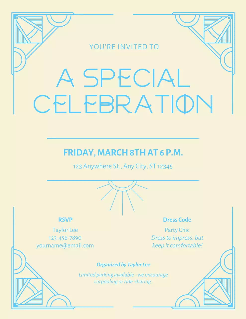 Beige Elegant Celebration Invitation