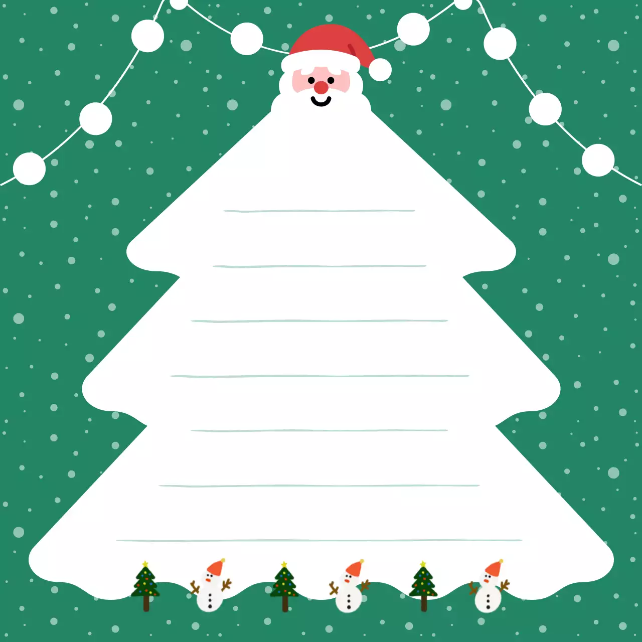 초록 아기자기한 크리스마스 엽서