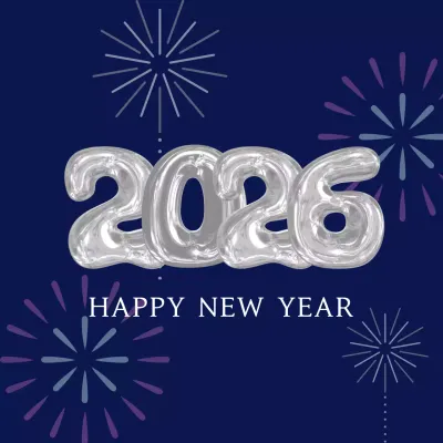 네이비 모던 새해 축제