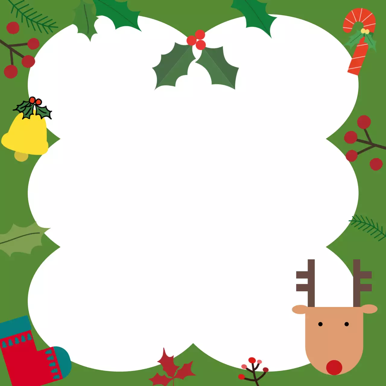 초록 아기자기한 크리스마스 카드