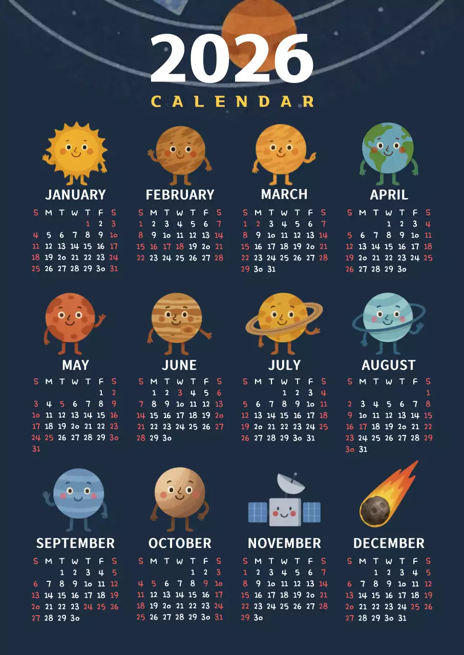 네이비 아기자기한 날짜 안내