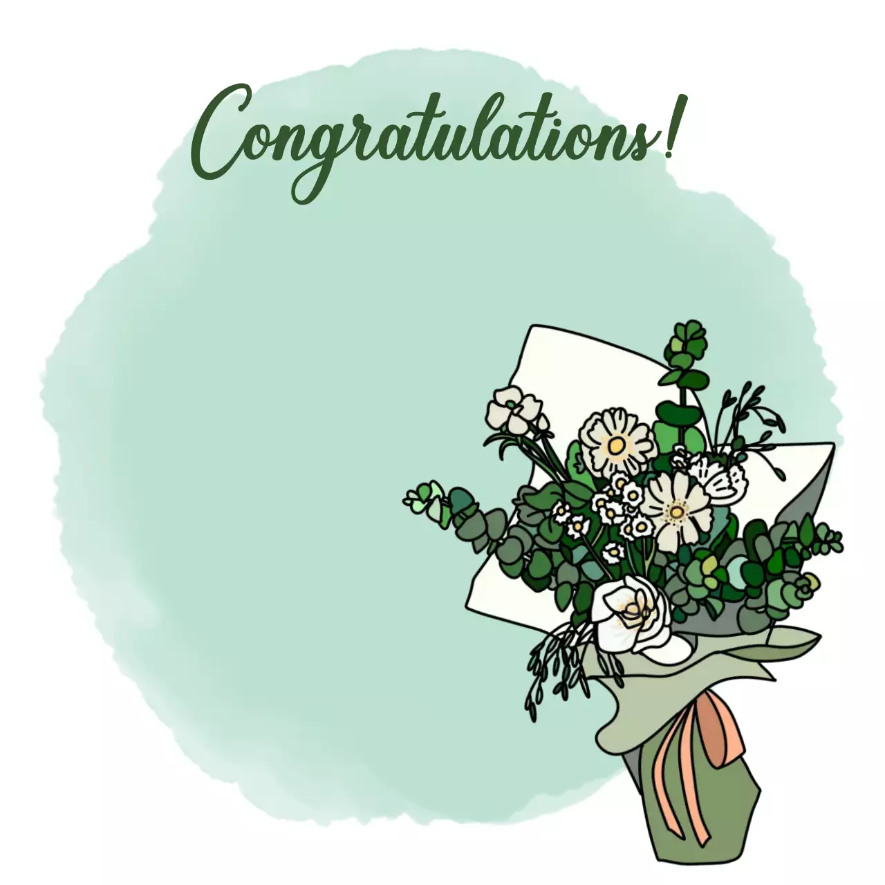 파스텔 심플 우아한 축하 카드