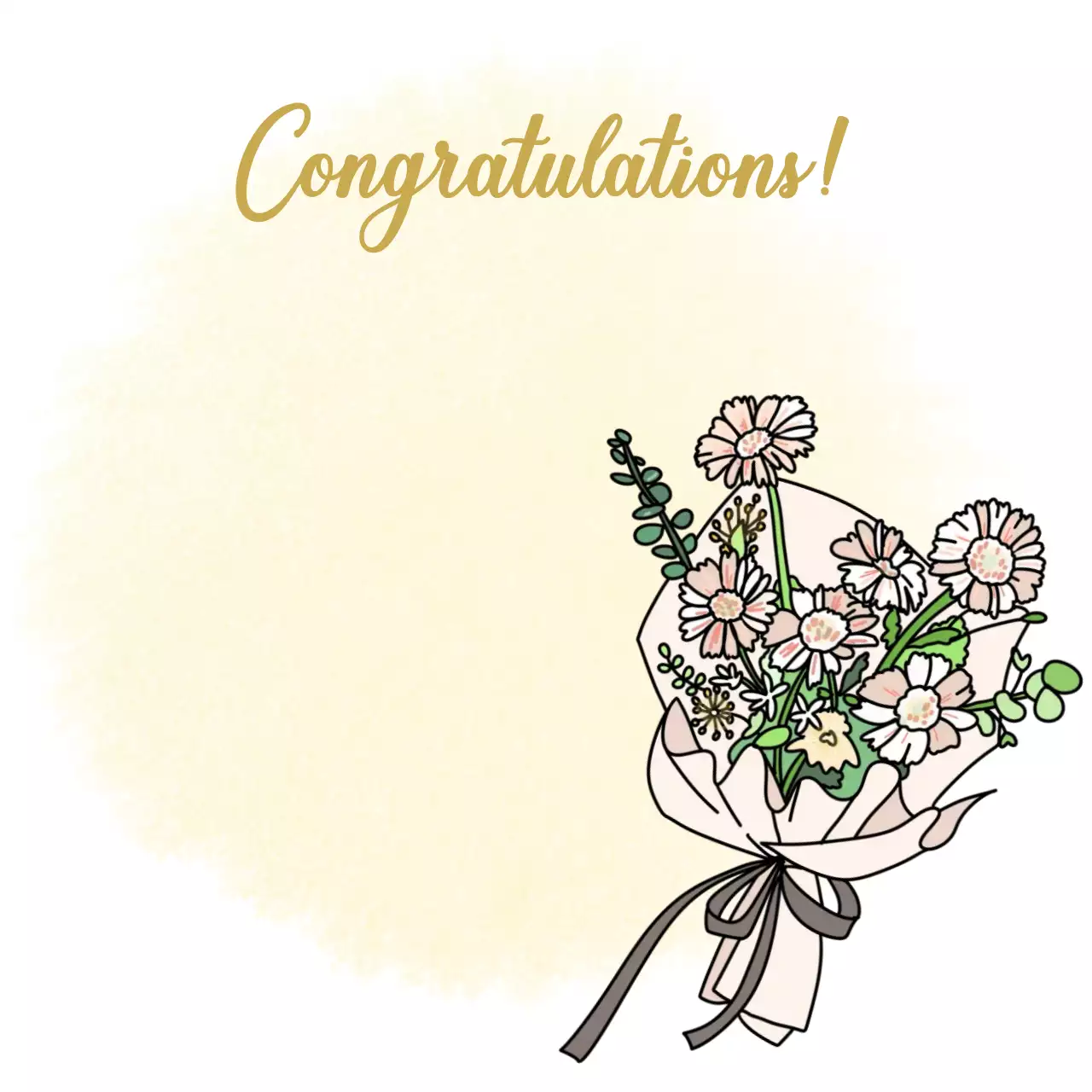 파스텔 심플 우아한 축하 카드