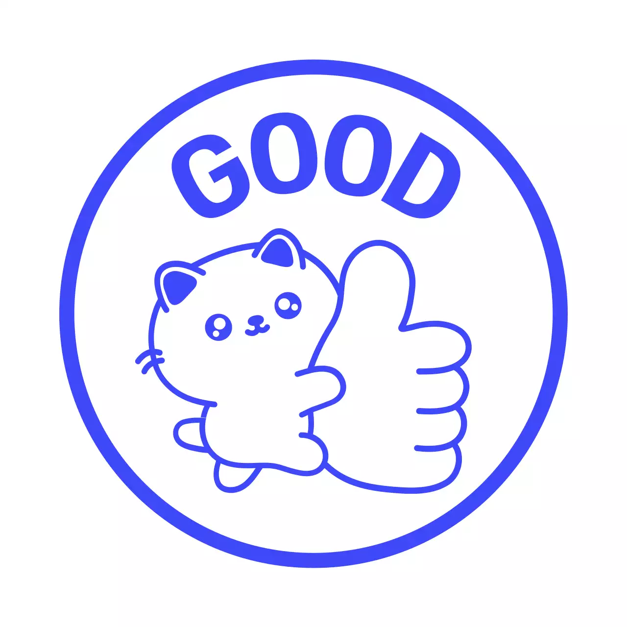 파랑 심플 칭찬 고양이