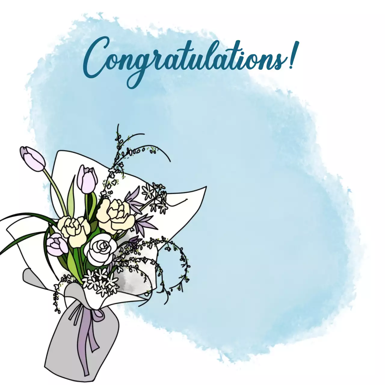 파스텔 심플 우아한 축하 카드