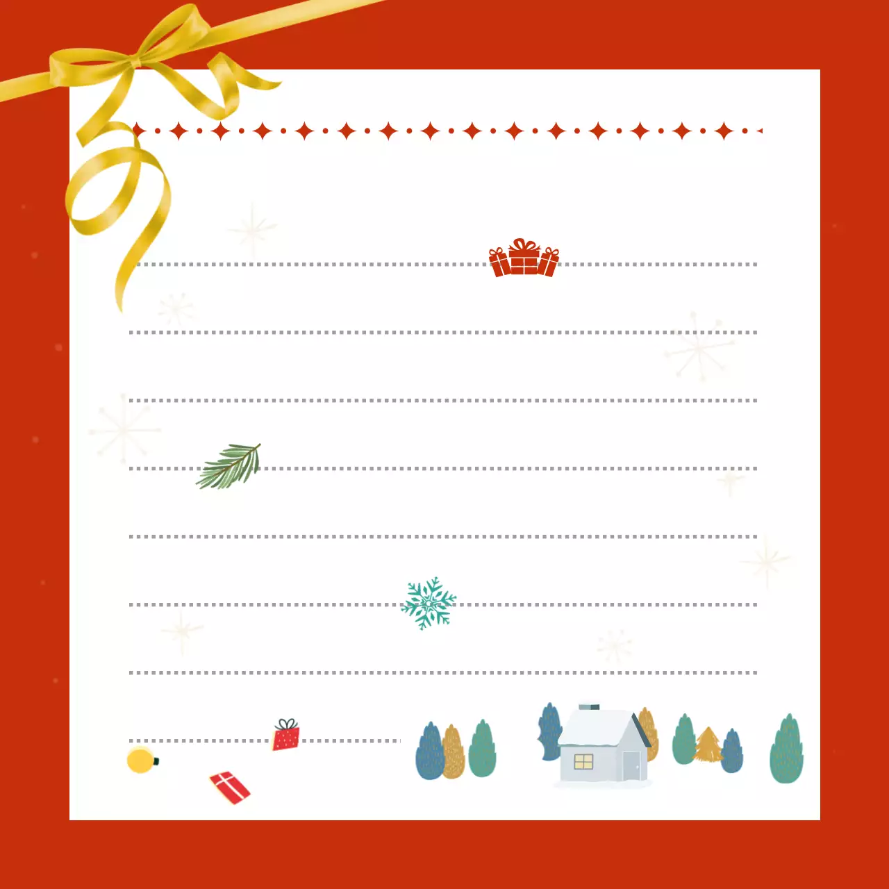 빨강 아기자기한 겨울 떡메모지