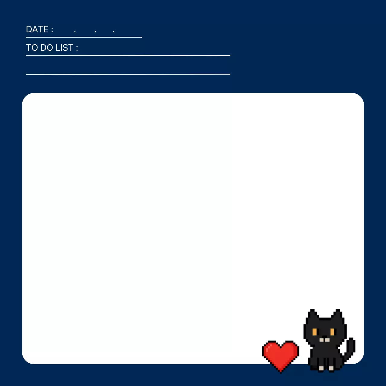 남색 심플 메모지 문구