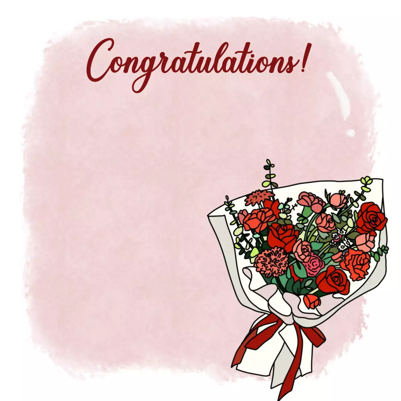 파스텔 심플 우아한 축하 카드