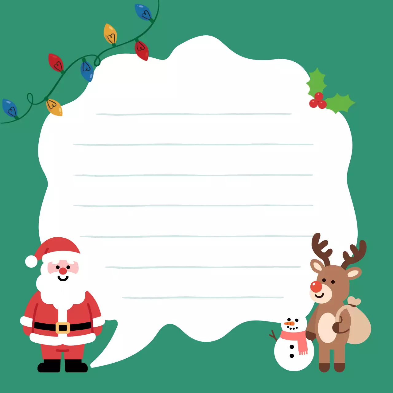 초록 아기자기한 크리스마스 쪽지