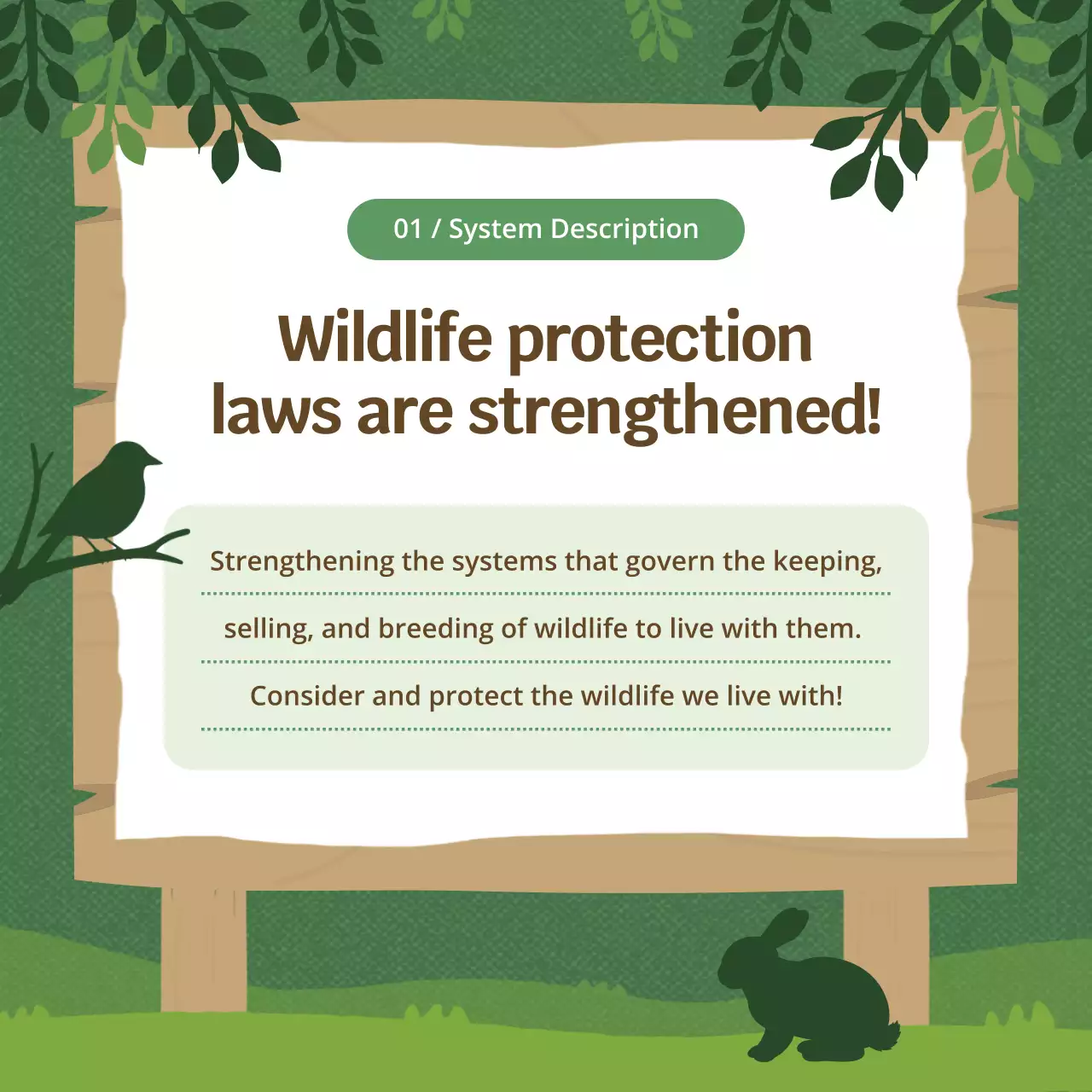 green rustic wildlife guide