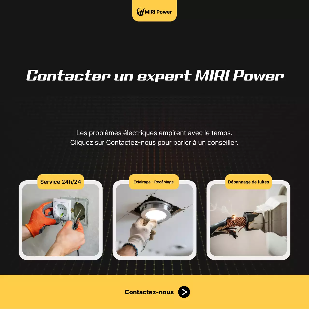 Publicité pour Black Modern Electrical Service