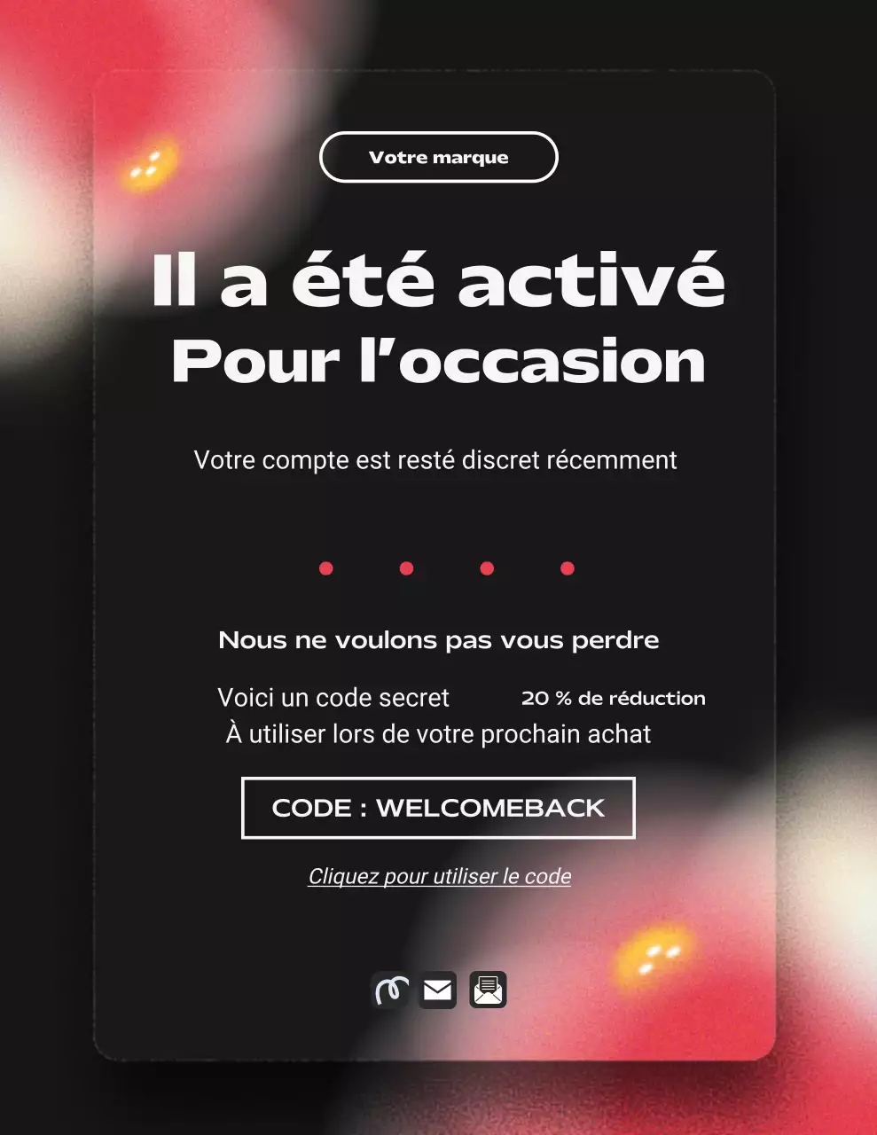 Lettre de campagne de rappel moderne en dégradé noir et blanc