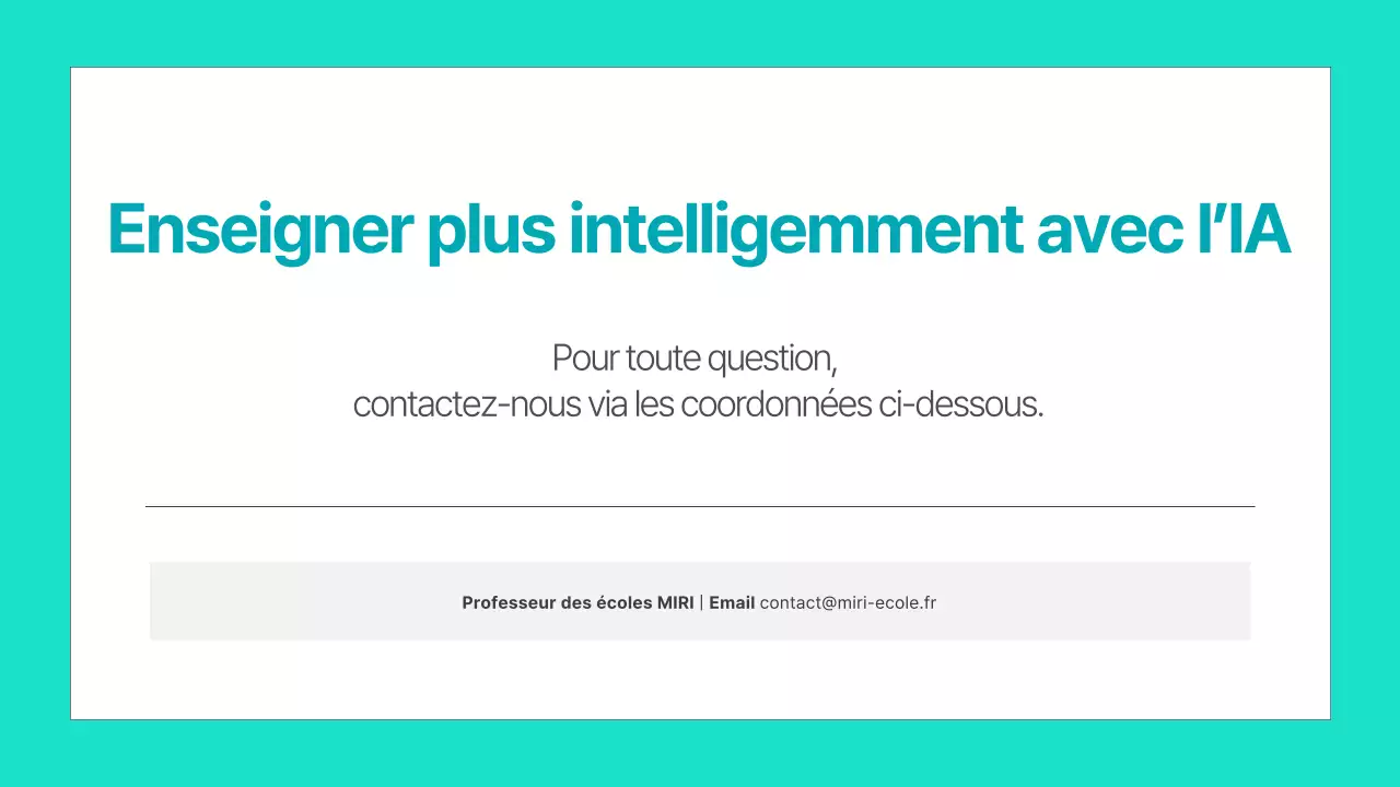 Un guide de ressources pédagogiques IA simples, pré-générées et de couleur menthe.