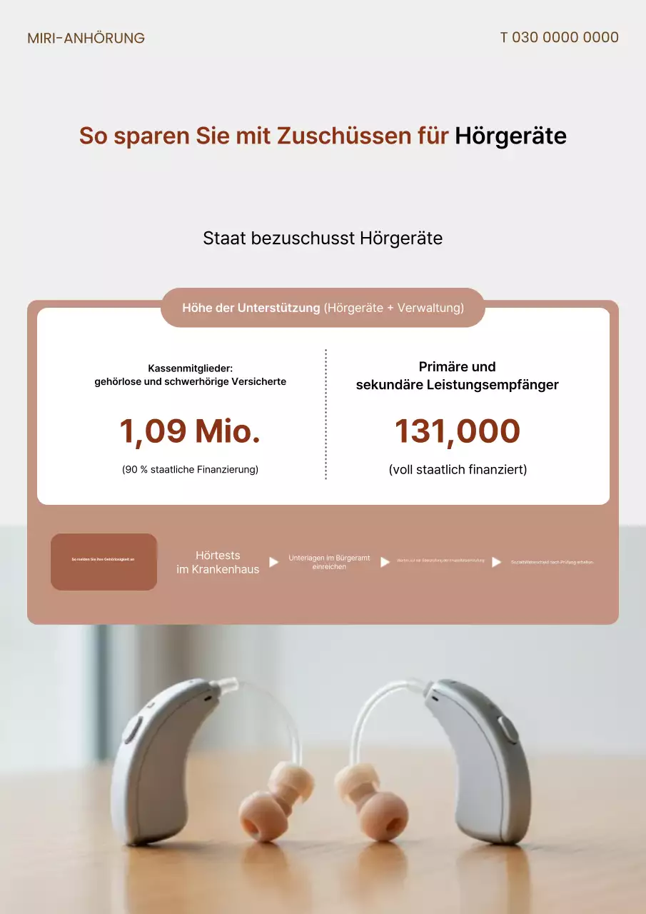 Beige Clean Hörgeräte-Support-Aktion