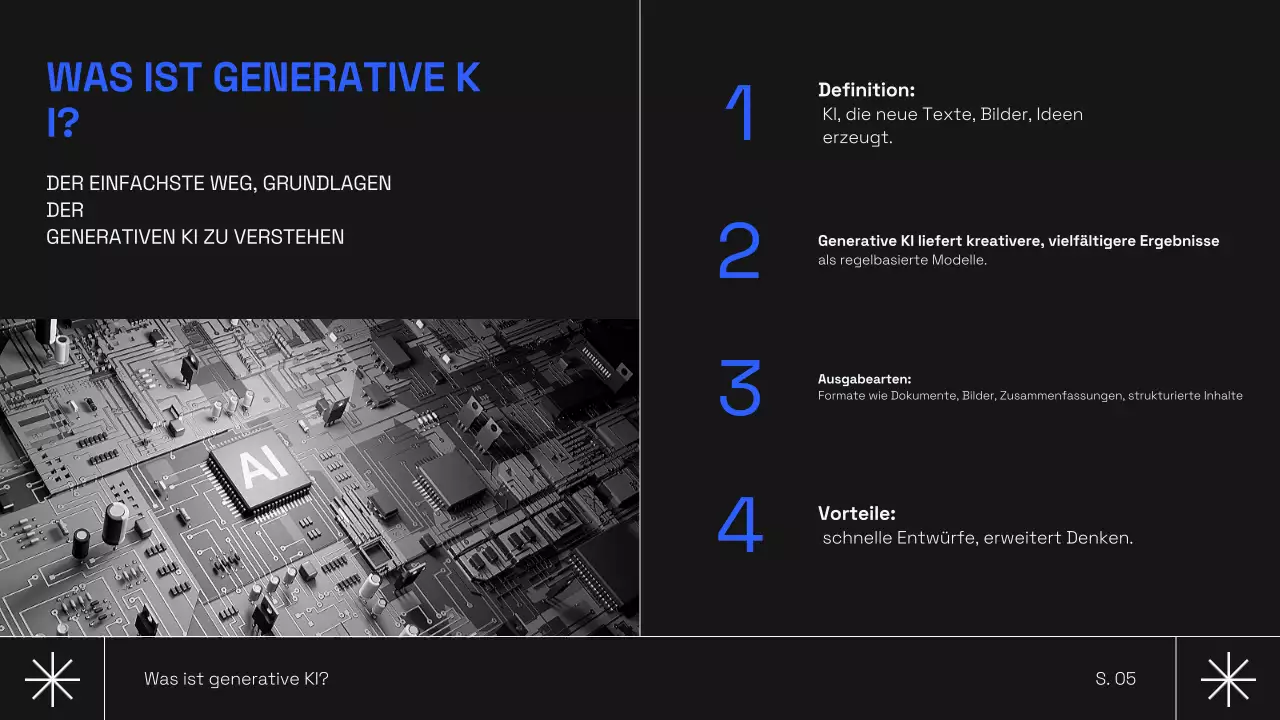 Schwarzer moderner KI-Kurs
