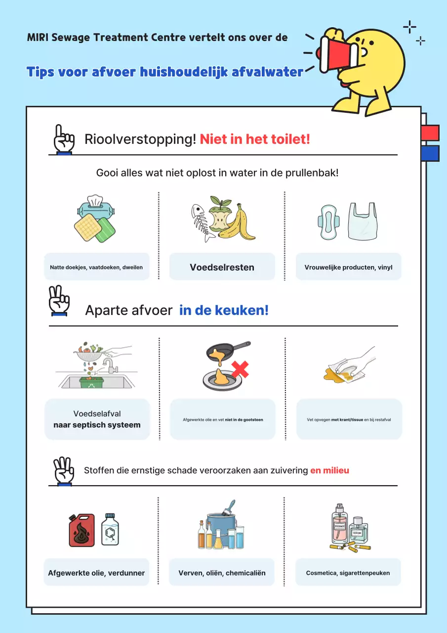 Handleiding voor schone, hemelsblauwe rioolwaterzuivering