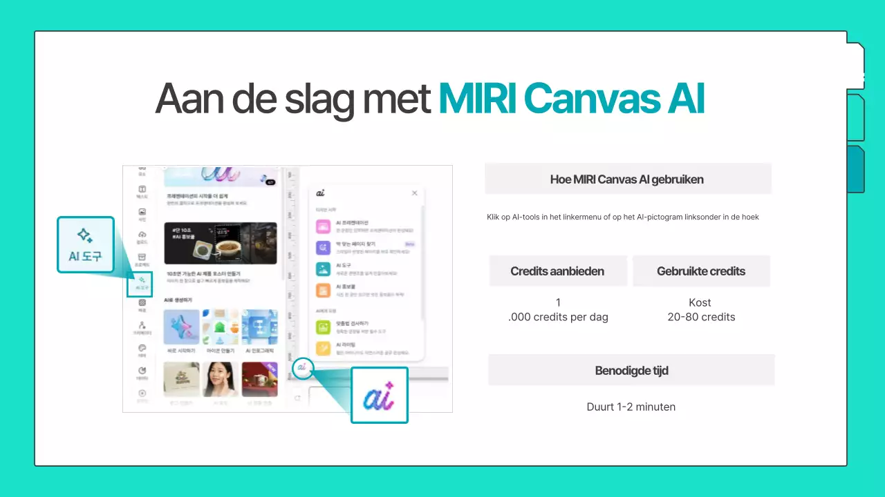Een handleiding voor eenvoudige, mintgroene, vooraf gegenereerde educatieve materialen over AI.