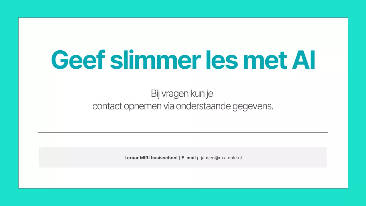 Een handleiding voor eenvoudige, mintgroene, vooraf gegenereerde educatieve materialen over AI.