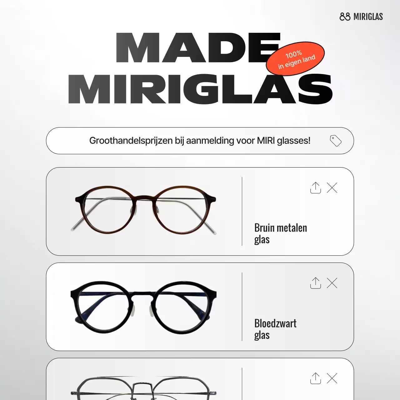 Grijze moderne brillen advertentie