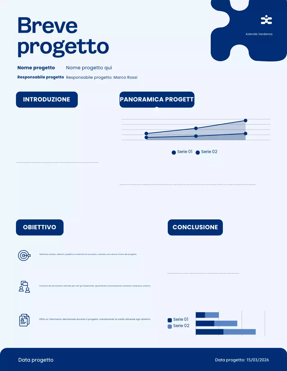 Lettera di presentazione del progetto moderno minimalista blu